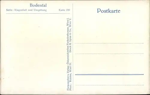 Ak Klagenfurt am Wörthersee Kärnten, Bodental, Dorfidyll, Karte 226