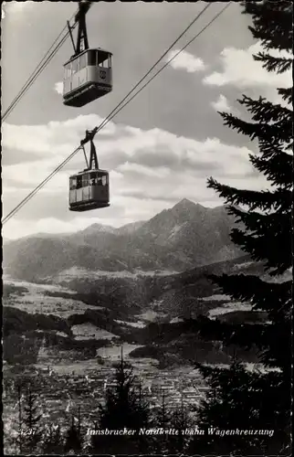 Ak Innsbruck in Tirol, Innsbrucker Nordkettenbahn Wagenkreuzung