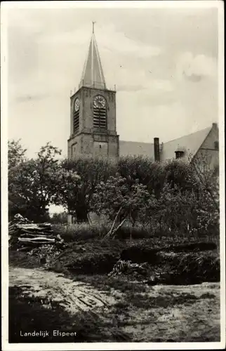 Ak Elspeet Gelderland, Teilansicht der Kirche