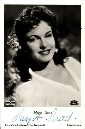 Ak Schauspielerin Margit Saad, Portrait, Autogramm