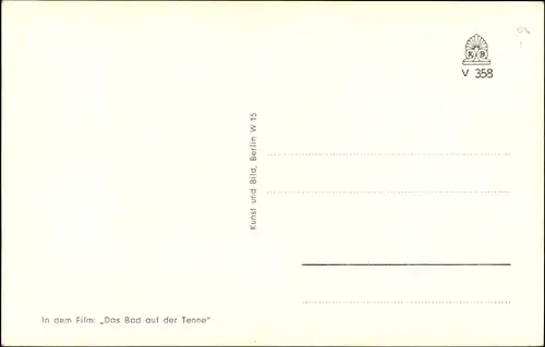 Ak Schauspielerin Herta Staal, Das Bad auf der Tenne, Portrait