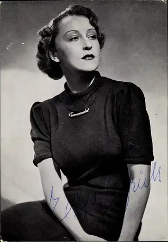 Ak Schauspielerin Elga Brink, Portrait, Autogramm