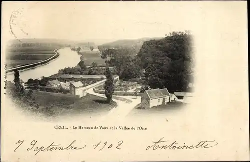 Ak Creil-Oise, Weiler Vaux und das Oise-Tal