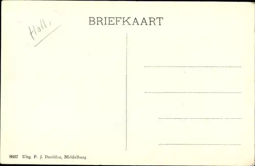 Ak Walcheren Zeeland, Frauen in niederländischer Volkstracht, Wohnhaus