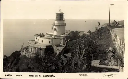 Ak Blanes Costa Brava Katalonien, Leuchtturm Sankt Sebastian