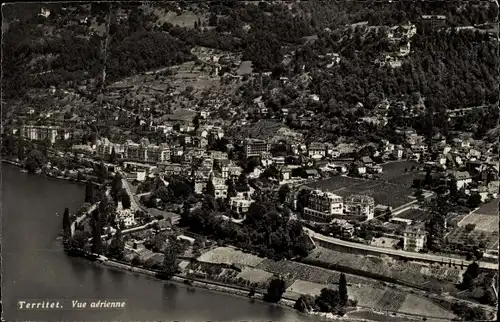 Ak Territet Montreux Kt. Waadt, Fliegeraufnahme