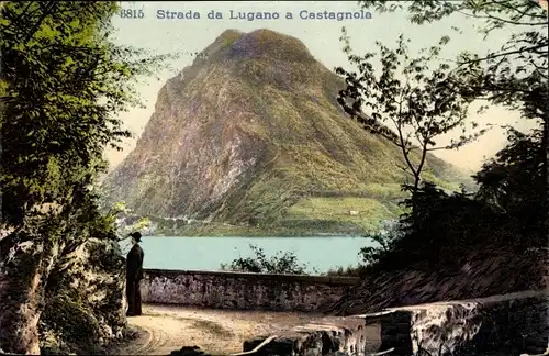 Ak Castagnola Cassarate Lugano Kt Tessin, Strada