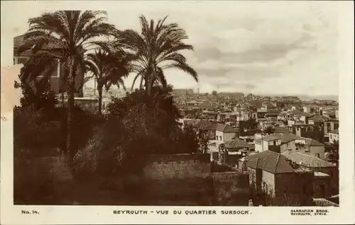 Ak Beirut Beirut Libanon, Blick auf den Bezirk Sursock