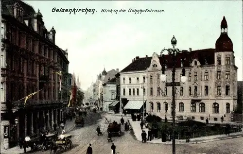 Ak Gelsenkirchen im Ruhrgebiet, Bahnhofstraße