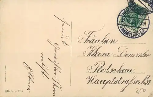 Ak Glückwunsch Neujahr, Kinder, Schirm, Tannenbäume