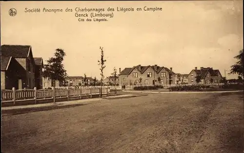 Ak Genck Flandre Limbourg, Kohlebergbauunternehmen, Stadt Lüttich