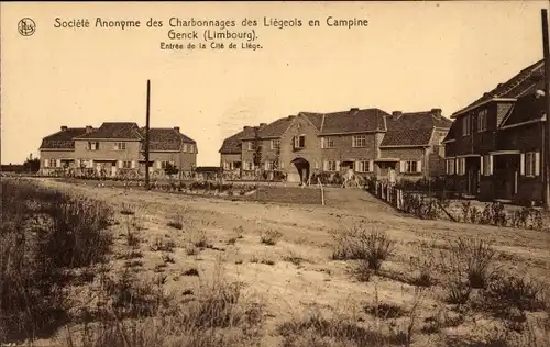 Ak Genck Flandre Limbourg, Societe Anonyme des Charbonnages, Eingang zur Stadt Lüttich