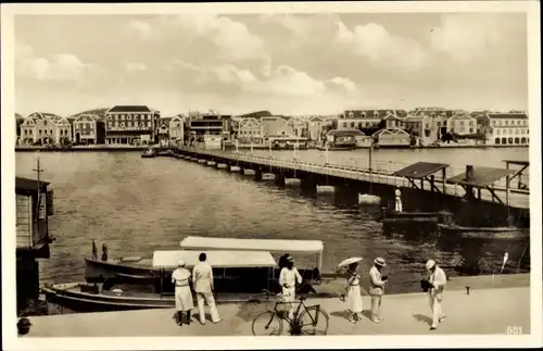 Ak Willemstad Curaçao Niederländische Antillen Karibik, Pontoon Bridge