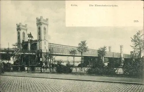 Ak Köln am Rhein, Eisenbahnbrücke