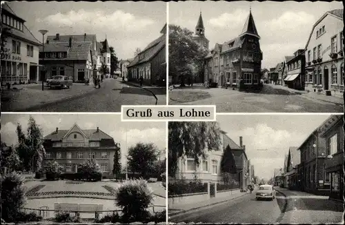 Ak Lohne in Oldenburg, Kirche, Teilansichten, Straße