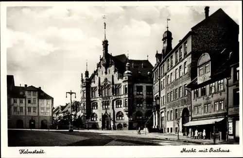 Ak Helmstedt in Niedersachsen, Markt, Rathaus