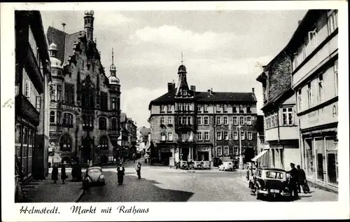 Ak Helmstedt in Niedersachsen, Markt, Rathaus