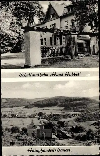 Ak Hüinghausen Herscheid im Sauerland, Schullandheim Haus Habbel, Panorama