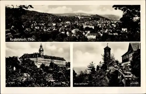 Ak Rudolstadt in Thüringen, Schloss, Marienturm