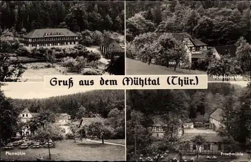 Ak Eisenberg in Thüringen, Mühltal, Naupoldsmühle, Pfarrmühle, Froschmühle
