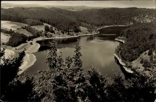 Ak Saale Orla Kreis, Bleilochtalsperre, Blick vom Marienstein