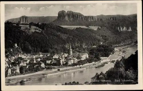 Ak Bad Schandau Sächsische Schweiz, Gesamtansicht