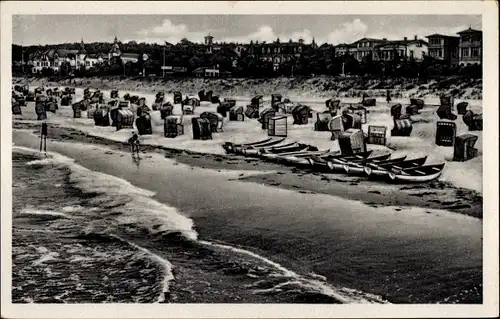 Ak Ostseebad Zinnowitz auf Usedom, Strand, Strandkörbe