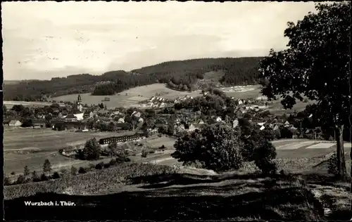 Ak Wurzbach in Thüringen, Panorama vom Ort