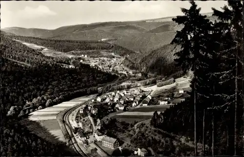 Ak Sitzendorf in Thüringen, Panorama vom Ort