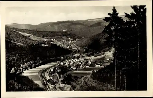 Ak Sitzendorf in Thüringen, Panorama vom Ort