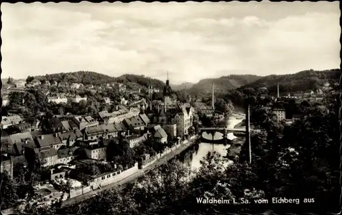 Ak Waldheim in Sachsen, Blick vom Eichberg aus, Brücke