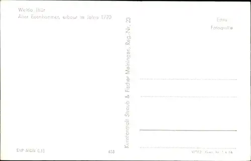Ak Weida in Thüringen, alter Eisenhammer