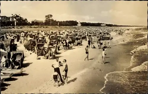 Ak Ostseebad Zinnowitz auf Usedom, Strand, Strandkörbe