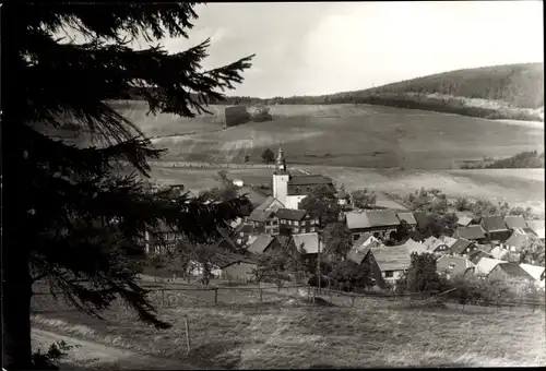 Ak Meura im Thüringer Wald, Panorama, Kirche