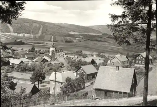 Ak Meura im Thüringer Wald, Blick über den Ort, Kirche