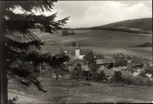 Ak Meura im Thüringer Wald, Panorama, Kirche