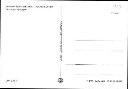 Ak Meura im Thüringer Wald, Panorama, Rohrbach