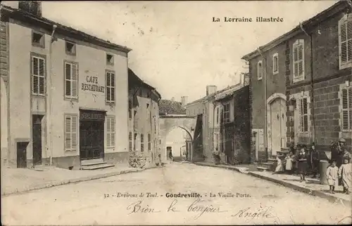 Ak Gondreville Meurthe et Moselle, La Vieille Porte, Café