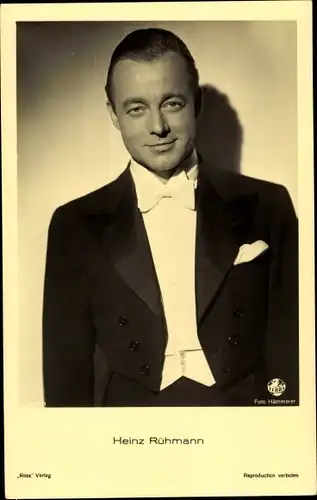 Ak Schauspieler Heinz Rühmann, Ross Verlag 2107/1
