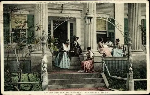 Ak Nantucket Massachusetts USA, Nachmittagstee, Main Street