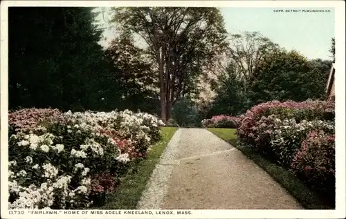 Ak Lenox Massachusetts USA, Fairlawn, Heimat von Miss Adele Kneeland