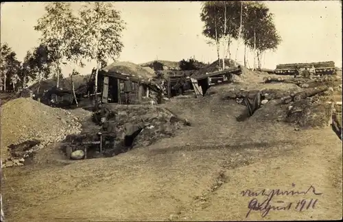 Foto Ak Soldat in Uniform, Bunker, I. WK