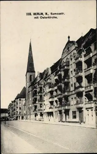 Ak Berlin Wedding, Samoastraße, Osterkirche