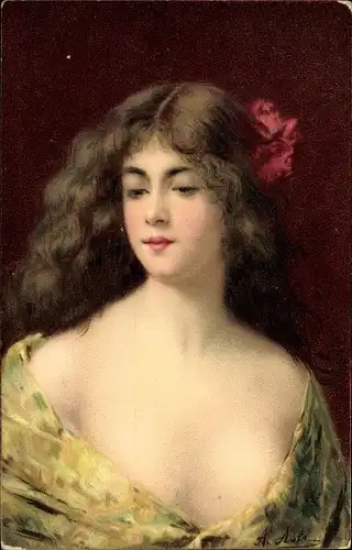 Künstler Ak Asti, A., Portrait einer jungen Frau, Gemaltes Bild, TSN 505-7