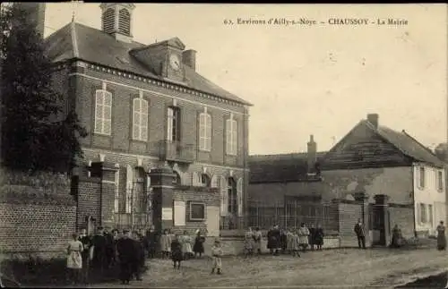 Ak Avesnes-Chaussoy Somme, Rathaus