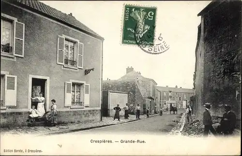 Ak Crespieres Yvelines, Grande Rue