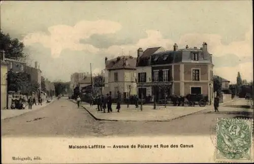 Ak Maisons Laffitte Yvelines, Avenue de Poissy, Rue des Canus