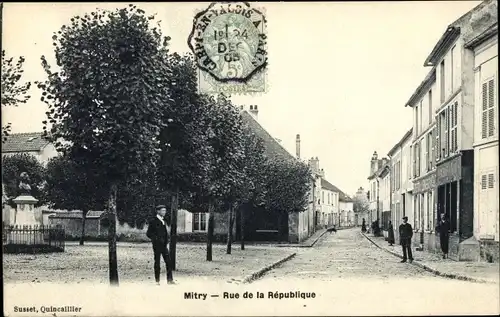 Ak Mitry Seine et Marne, Rue de la République