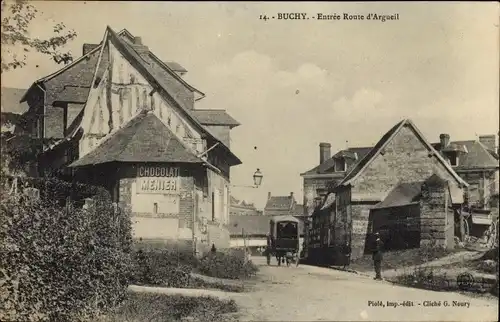 Ak Buchy Seine Maritime, Eingang Route d'Argueil