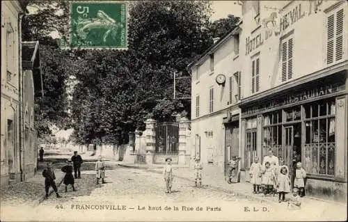 Ak Franconville Val d'Oise, Rue de Paris, Hotel du Cheval